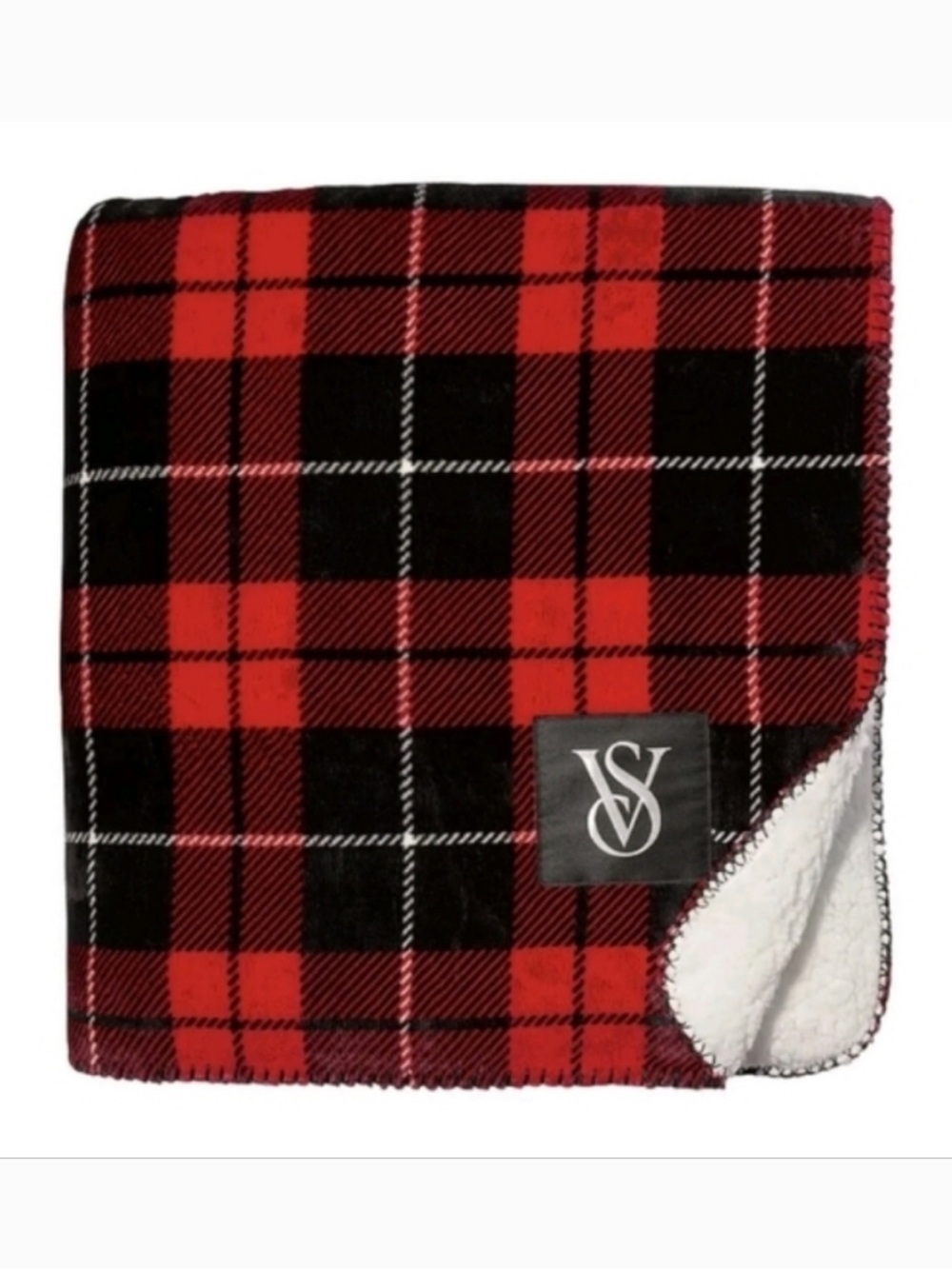 Red Plaid Fleece Throw Blanket Victoria Secret